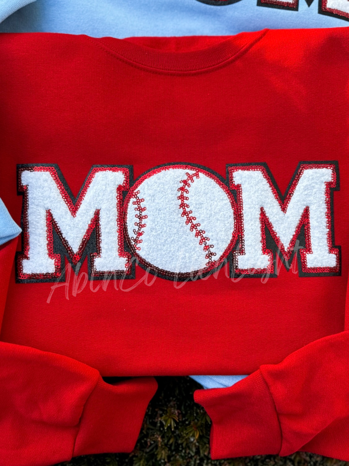 Mom Baseball Red Sequins Sweatshirts