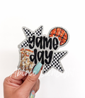 Basketball Game Day Checkered Star Sequin Patch - Small