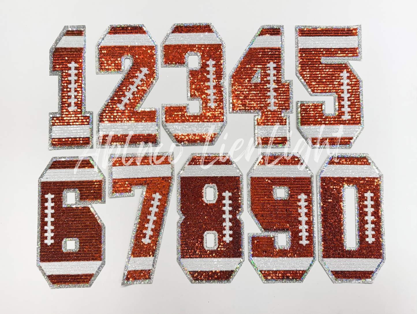 Sequin Football Numbers Patch - Large