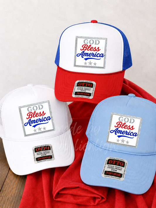 God Bless America 4th July Otto Trucker Hat