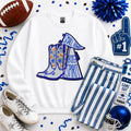 Royal Blue Small Town Big Spirit Football Sequin Patch Shirt