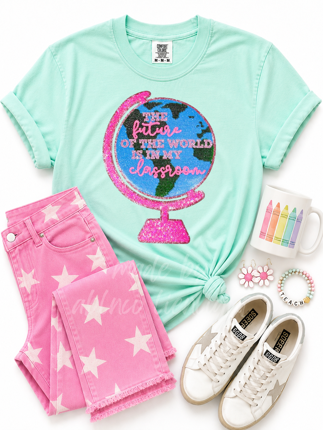 The Future Of The World Teacher Sequin Patch TShirt