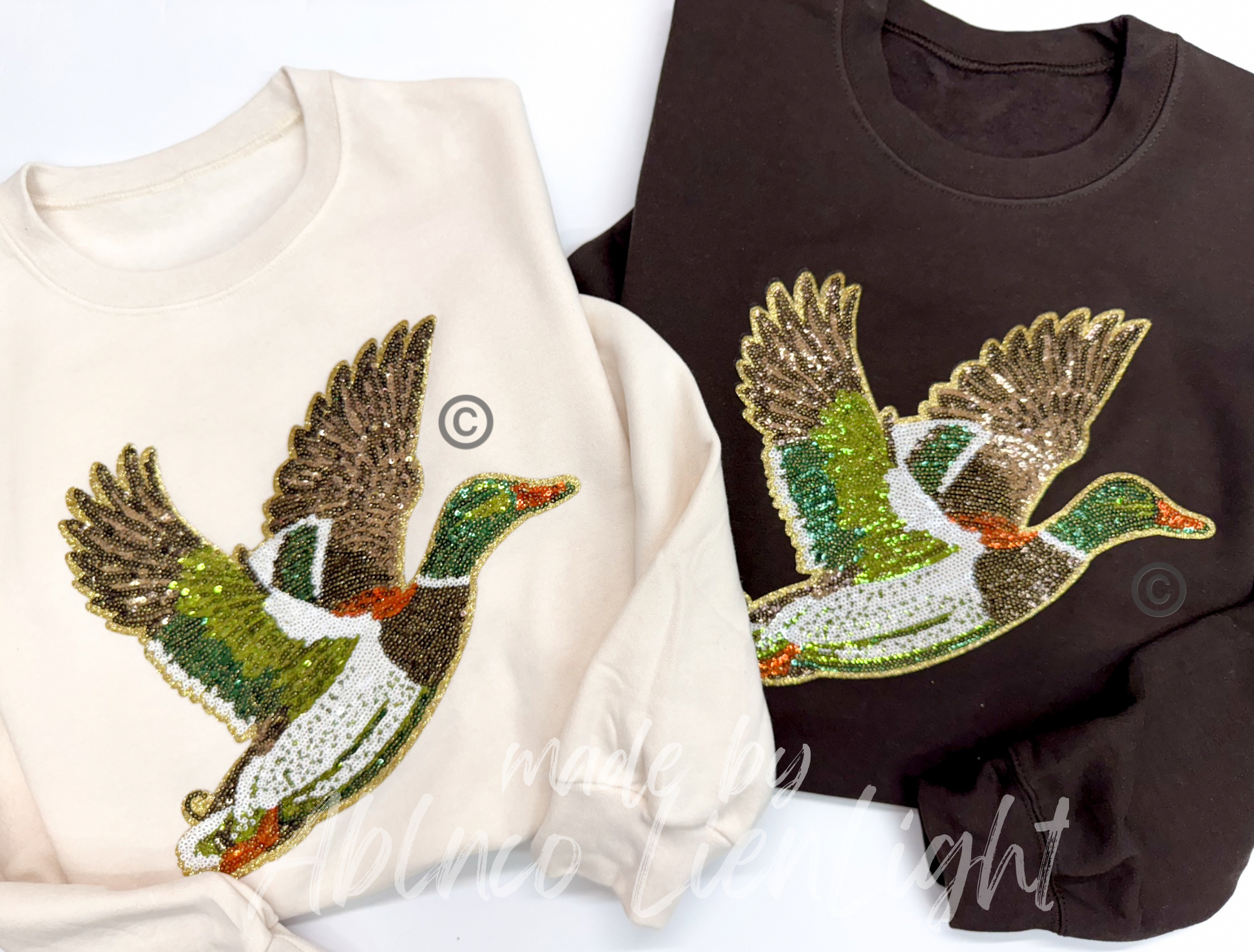Mallard Duck Sequin Patch Sweatshirt