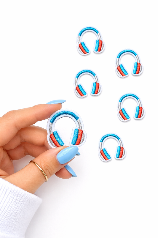 Mini Headphones Embroidered Patch