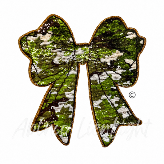 Large Camo Bow Hunting Sequins Patch