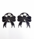 Soccer Side Bows Glitter Patch