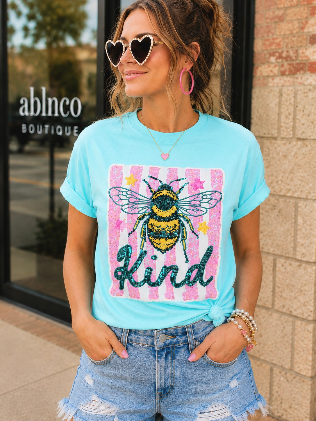 Bee Kind Summer Sequin Patch - Large