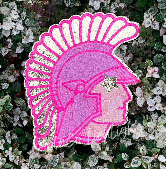 PREPPY PINK MASCOT™ Trojan Chenille Patch ONLY Sweatshirt