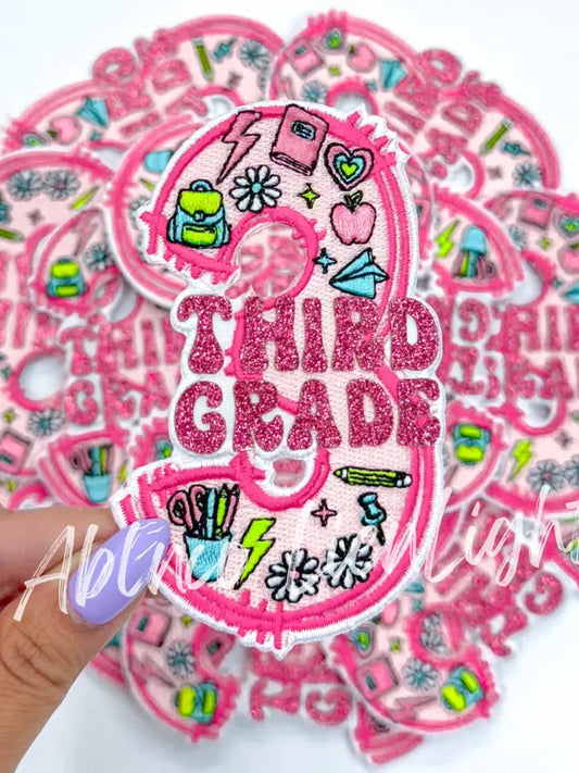 Third Grade School Glitter Patch