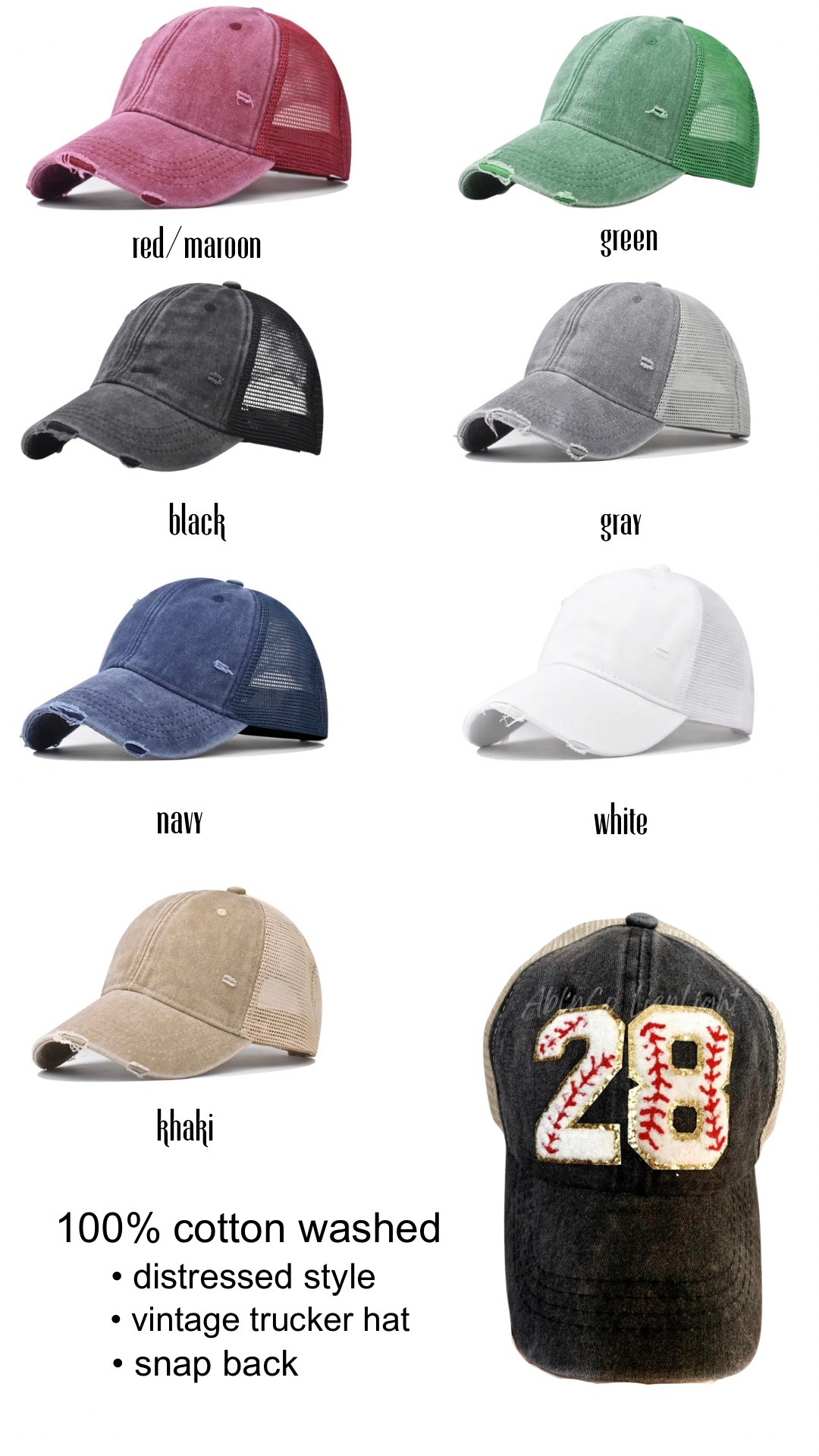 Baseball Denim Trucker Hats