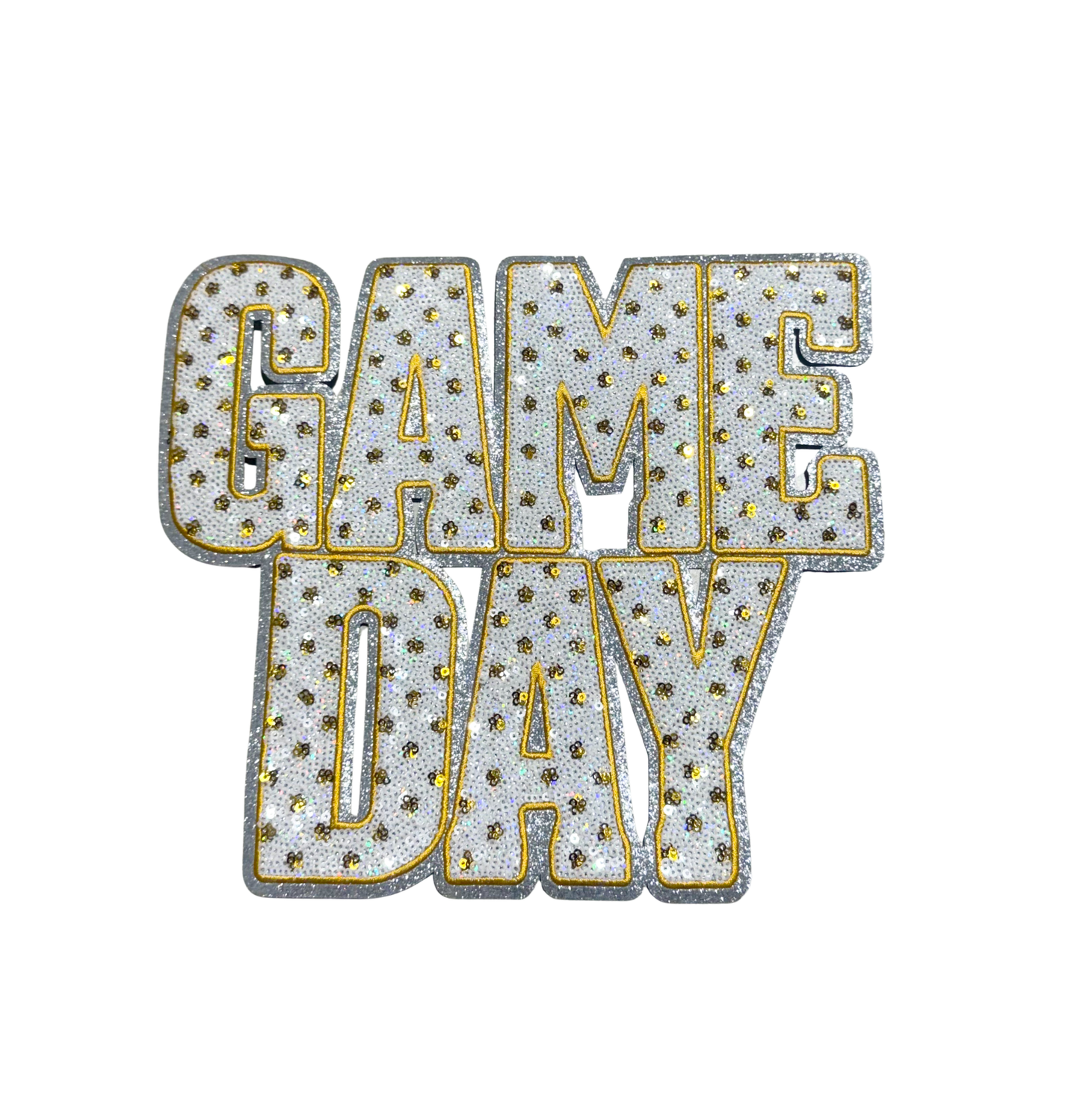 Gold Polka Dots Game Day Sequin Patch - Large