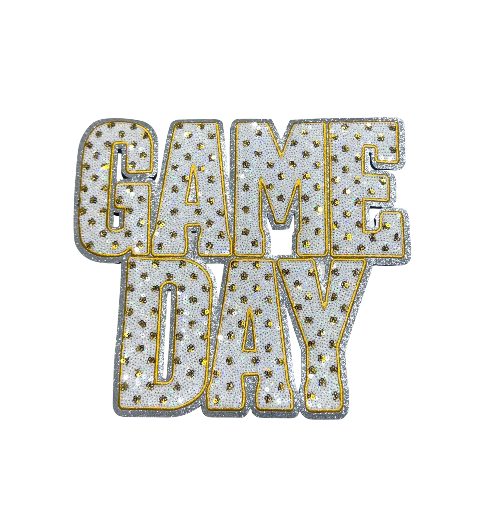 Gold Polka Dots Game Day Sequin Patch - Large