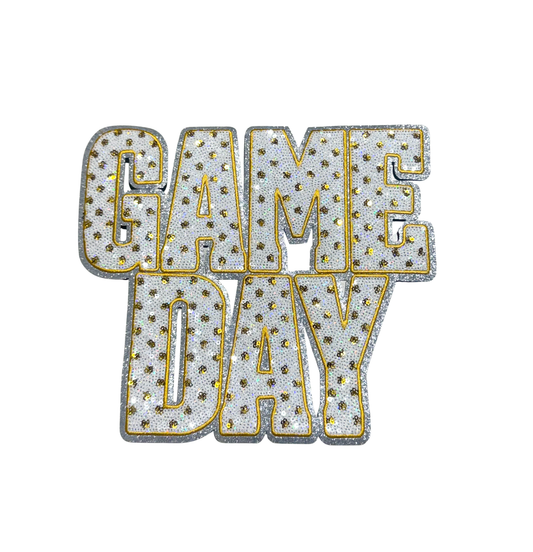 Gold Polka Dots Game Day Sequin Patch - Large