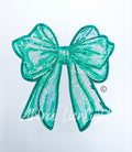 Big Turquoise Mint Blue Sequins Bow Patch