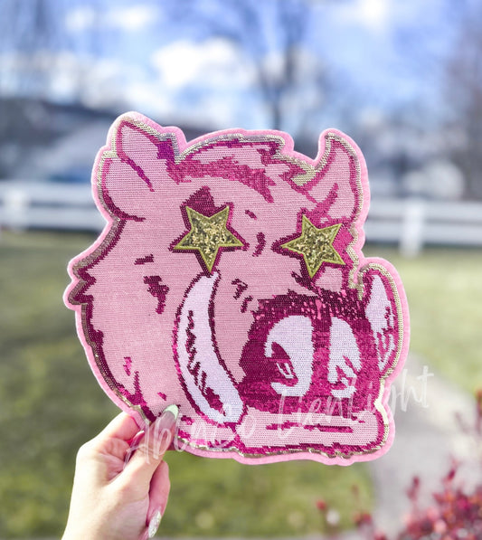 PREPPY PINK MASCOT™ Razorback Hog Sparkly Sequin Patch