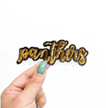 Panthers Mascot Gold Script Sequin Patch - Small
