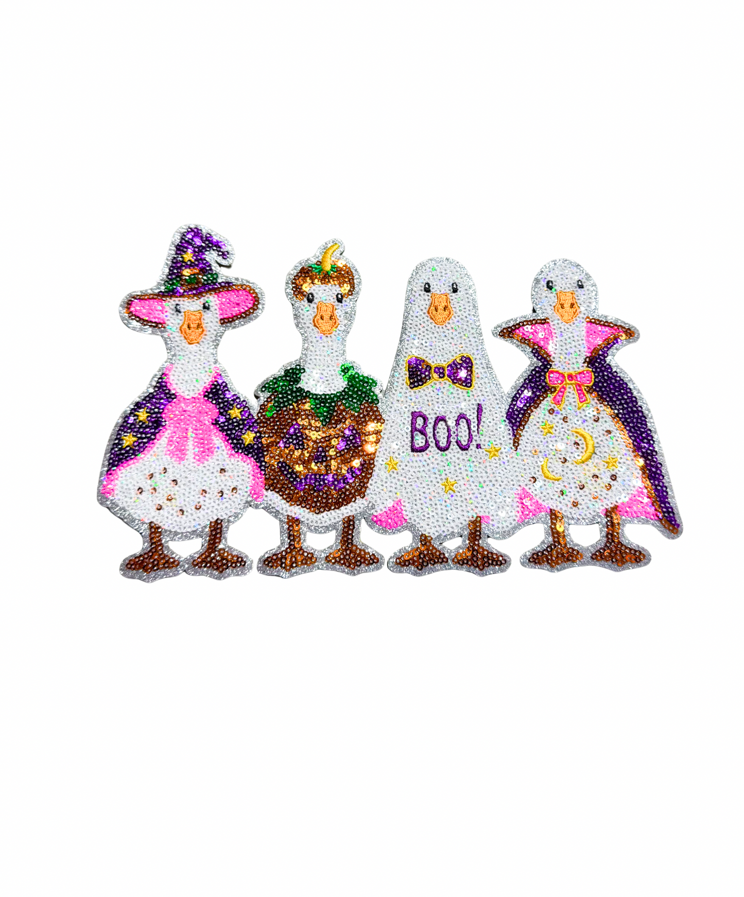 Silly Goose Halloween Sequin Patch - Large