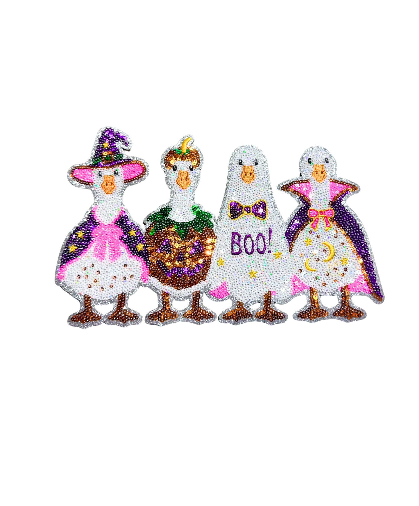 Silly Goose Halloween Sequin Patch - Large