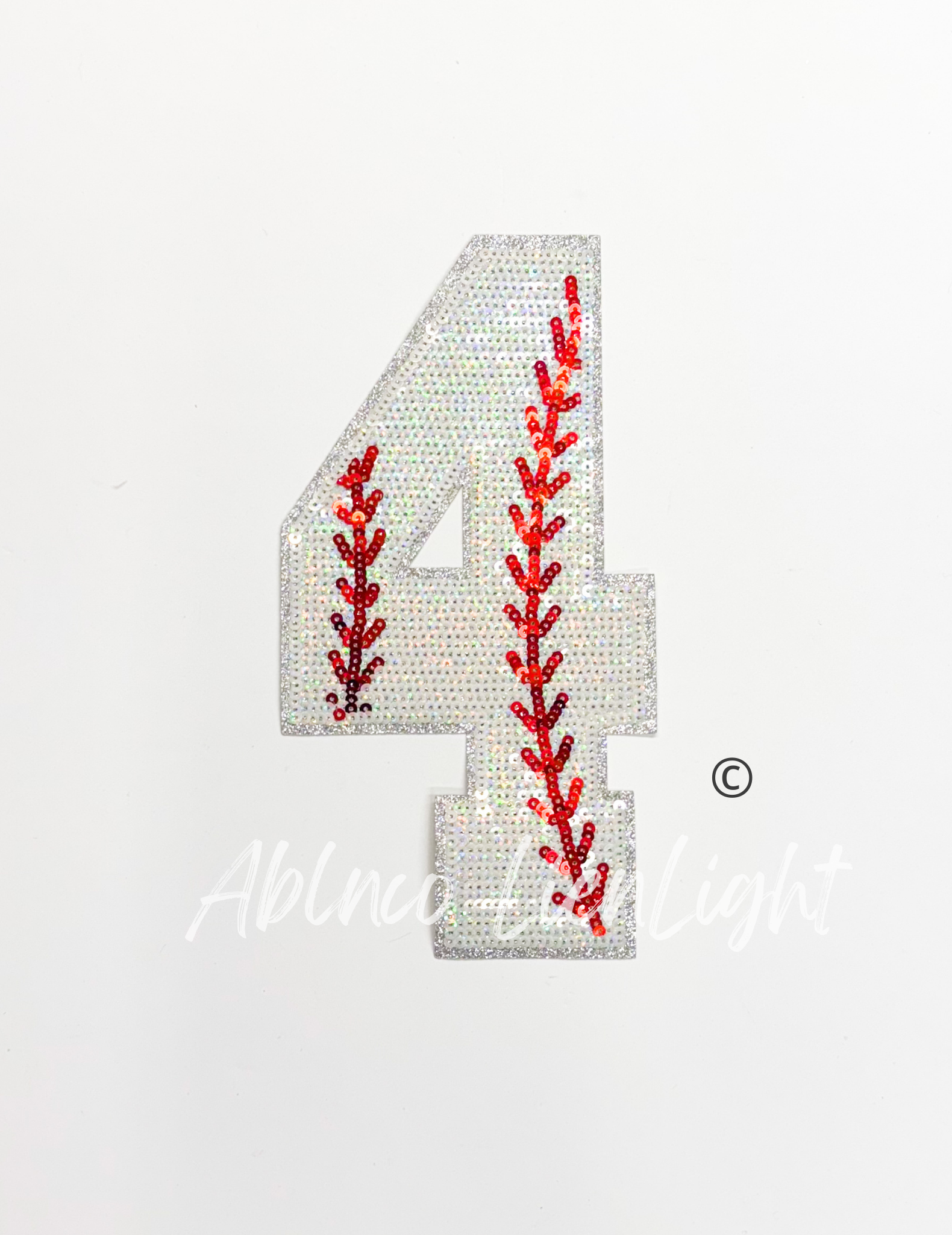 Baseball Numbers Sequin Patch - Large