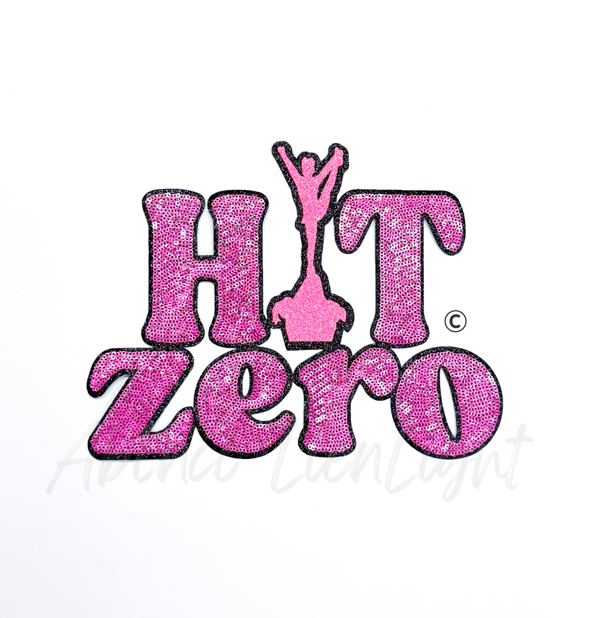 Hit Zero Cheer Pink Sequin Glitter Patch - Large