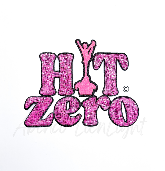 Hit Zero Cheer Pink Sequin Glitter Patch - Large