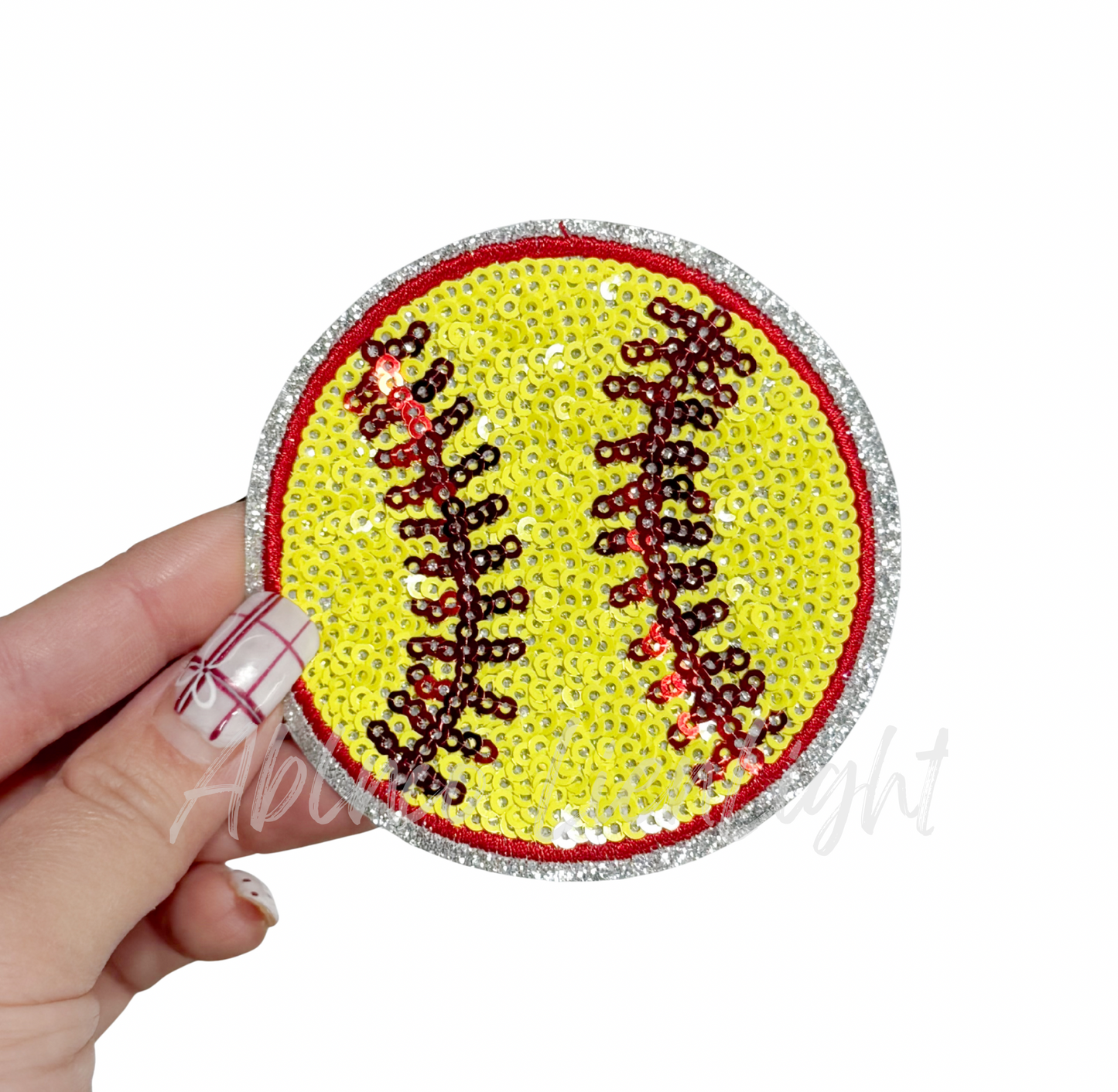Softball Sequin Patch - 3.15”