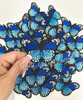 Blue Butterfly Embroidery Patch