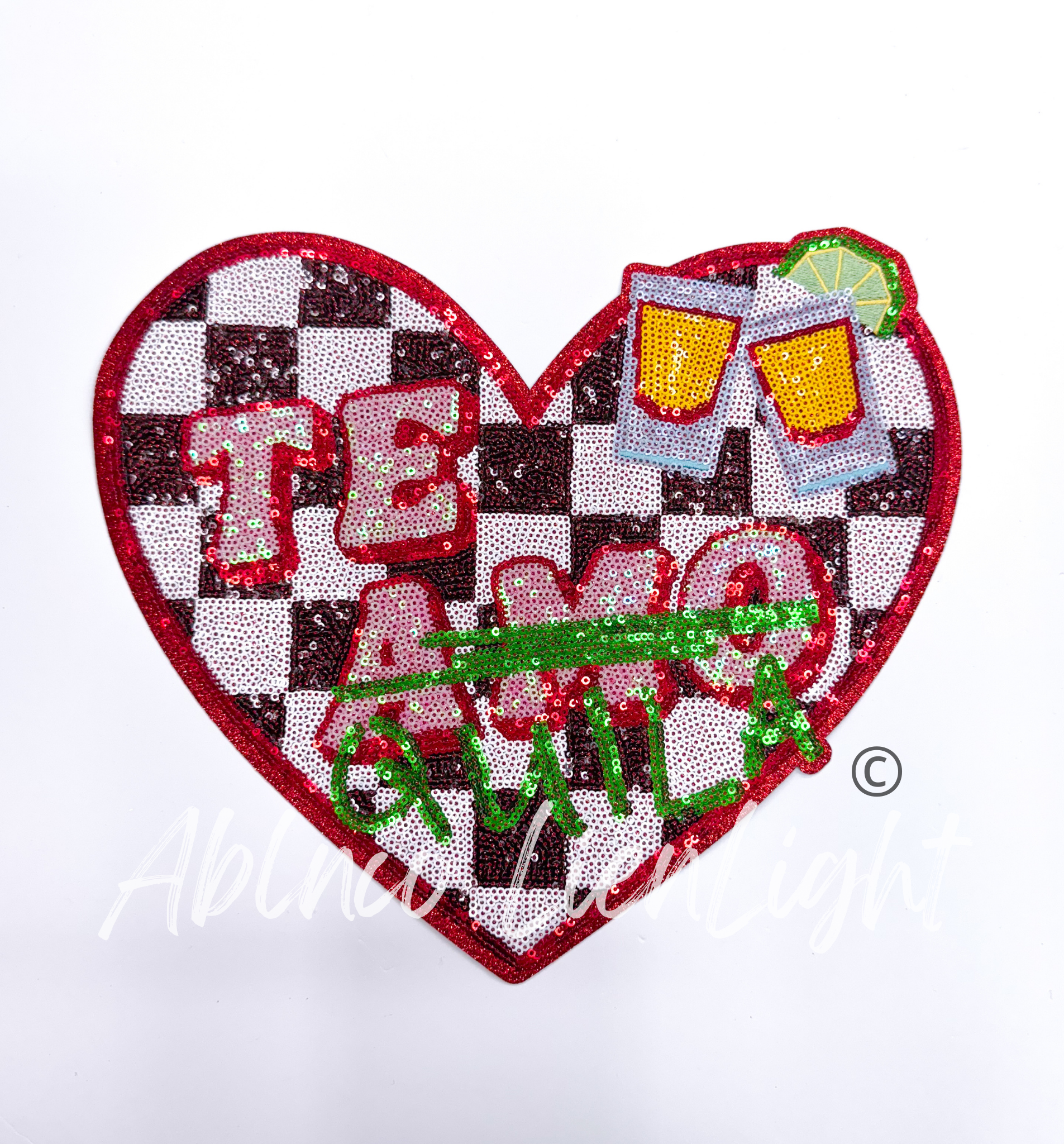 TeAmo Tequila Sequins Valentines Day Patch - Large