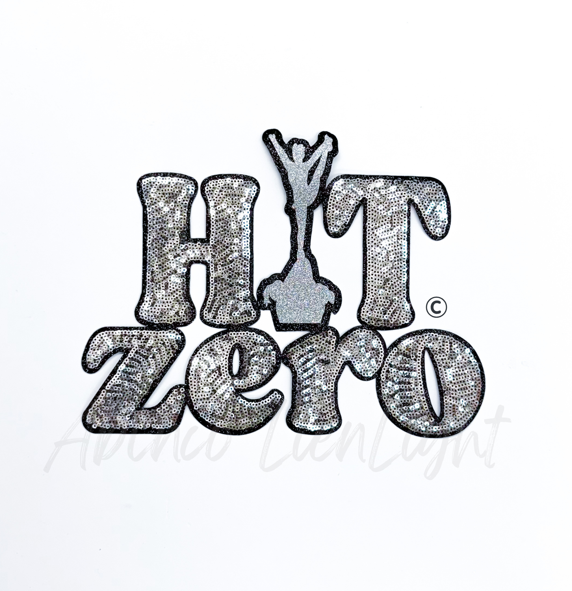 Hit Zero Cheer Silver Sequin Glitter Patch - Large