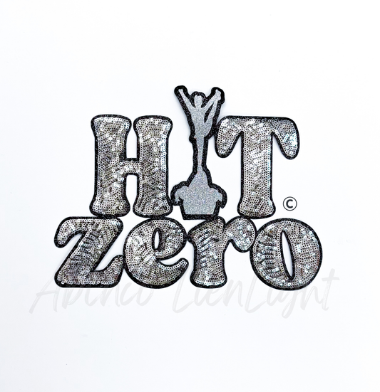 Hit Zero Cheer Silver Sequin Glitter Patch - Large