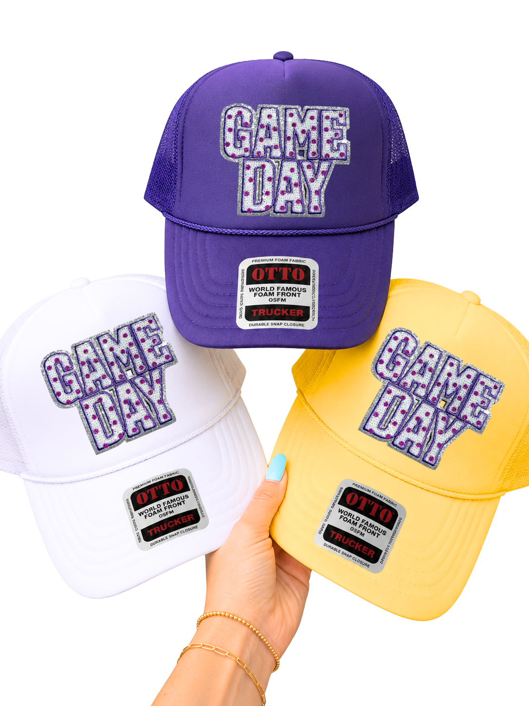 Purple Polka Dots Game Day Sequin Patch - Small