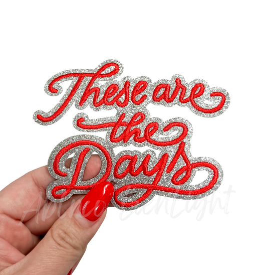 Red These Are The Days Game Day Sequin Patch - Small