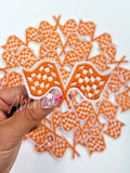 Orange Checkered Flag Embroidery Patch