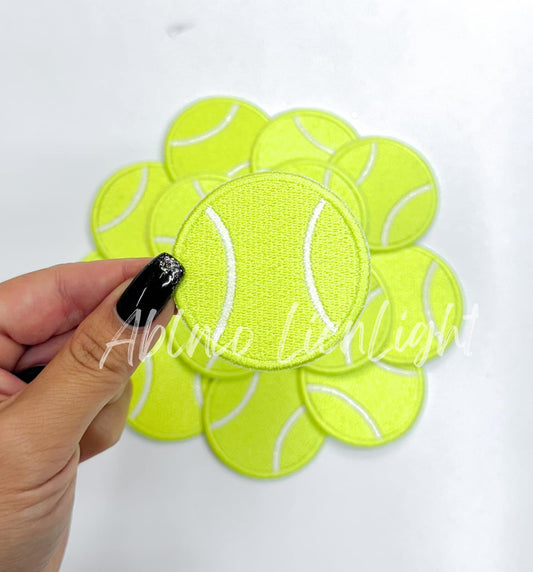 Tennis Ball Glitter Embroidery Patch