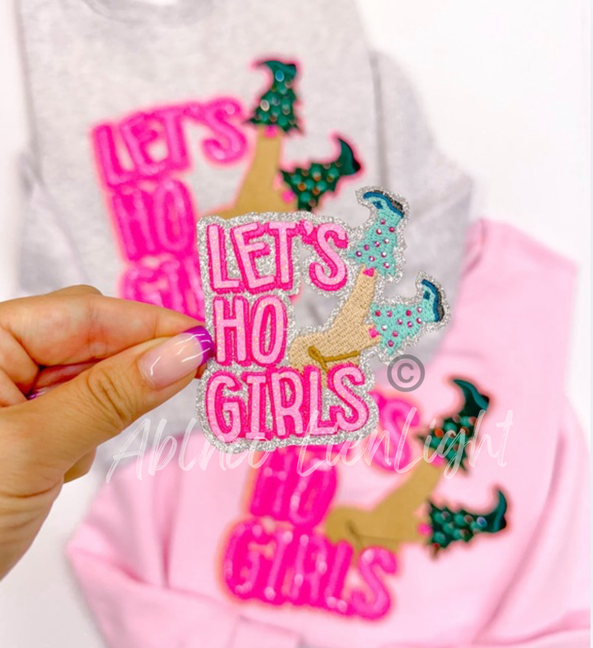 Lets Ho Girls Christmas Sequin Patch - Small