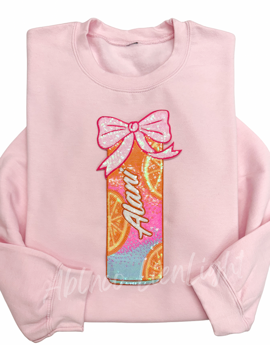 Orange Alani Energy Drink Sequin Patch Sweatshirt