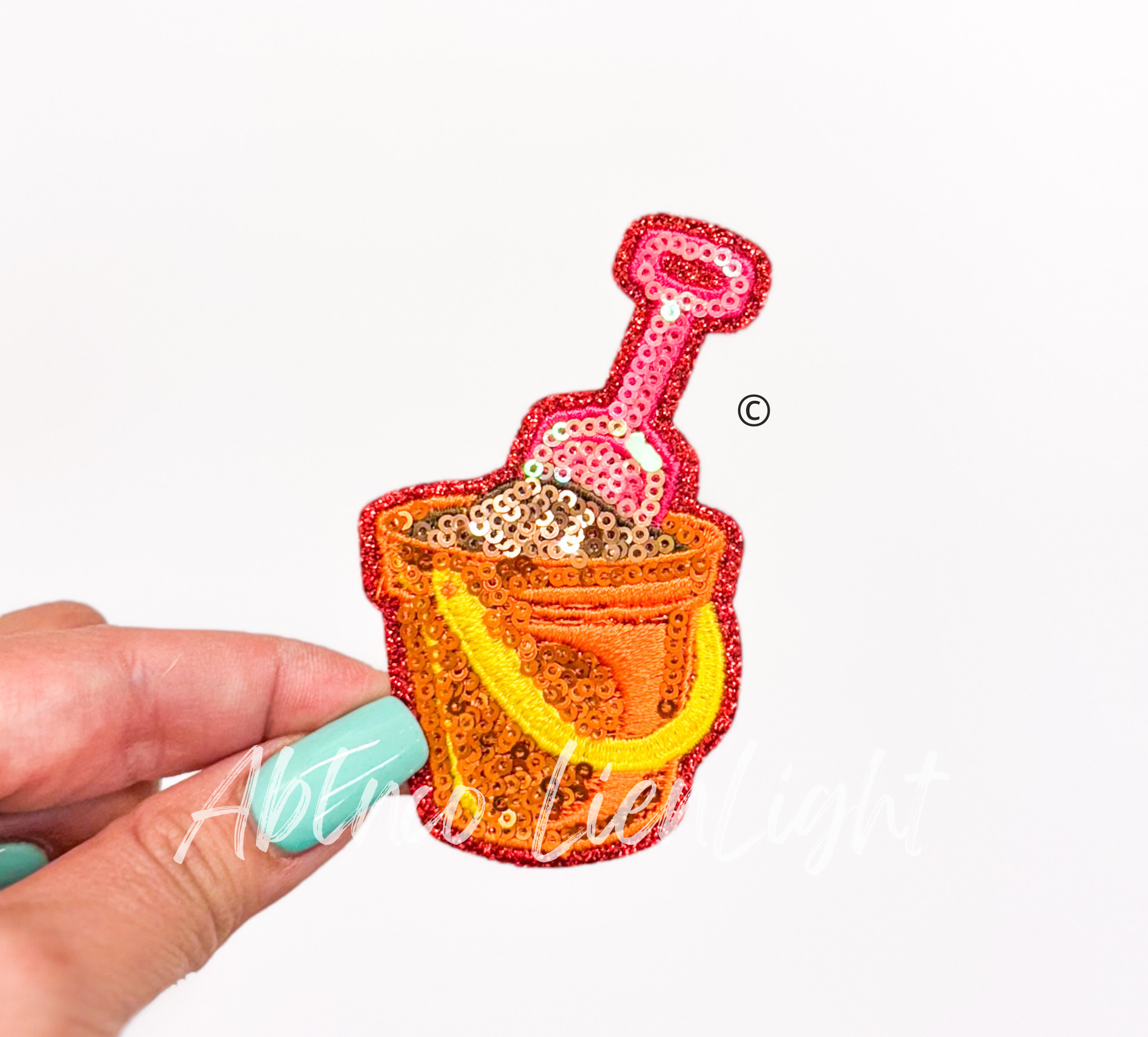 Sand Bucket Summer Sequin Patch