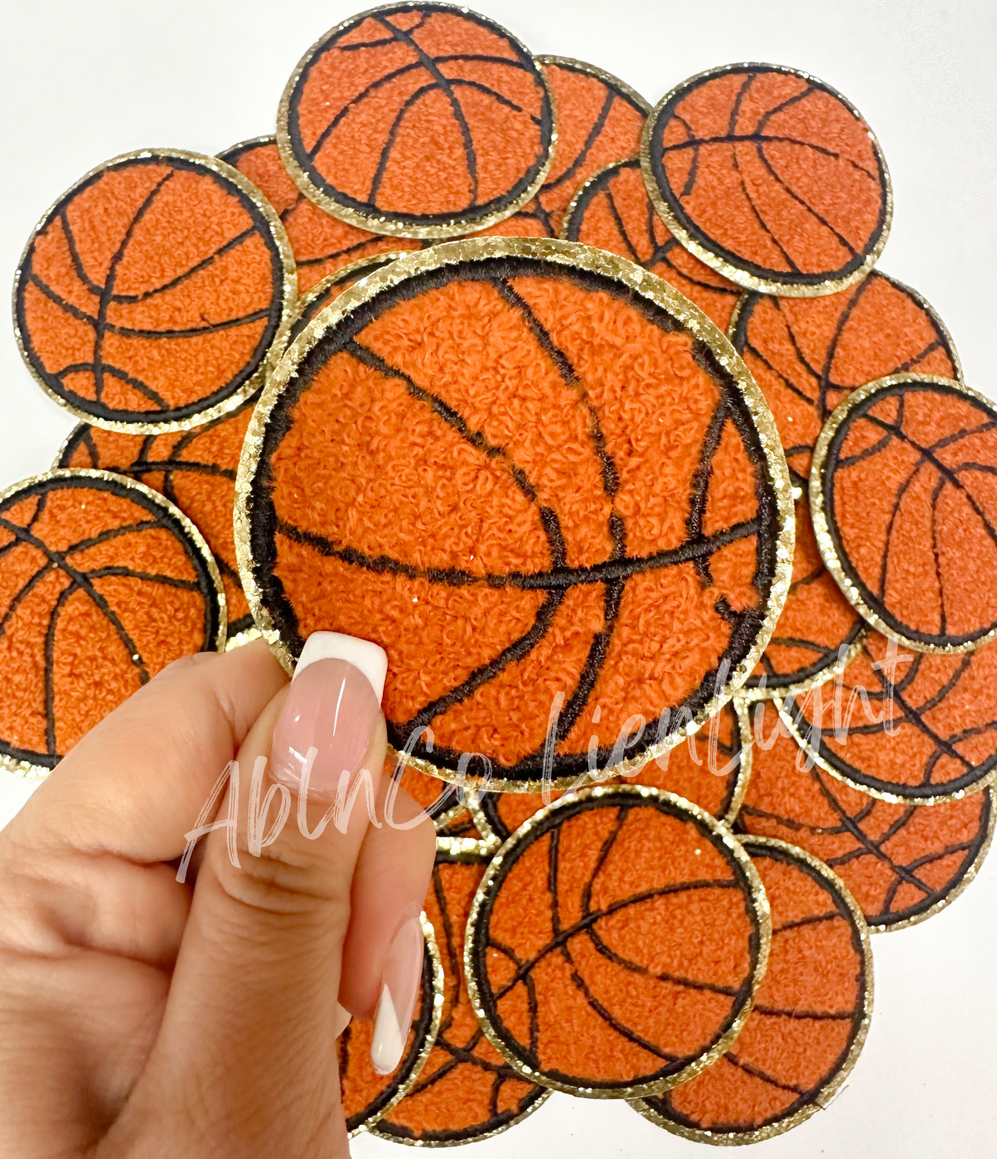 Basketball Chenille Glitter Patch