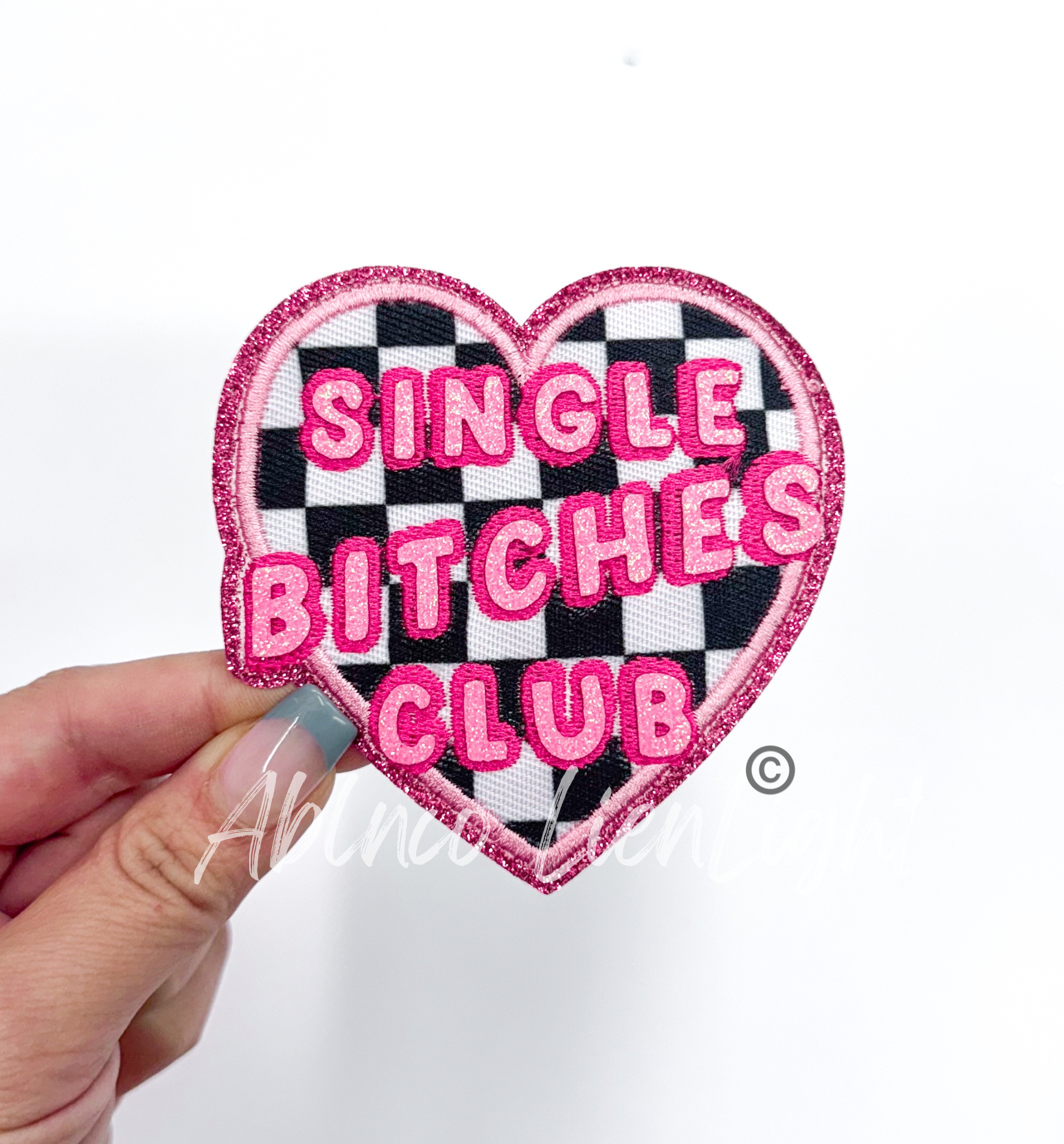 Single Bitches Club Glitter Valentines Day Patch