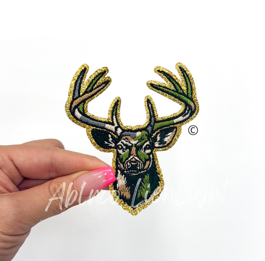 Camo Deer Hunting Embroidery Patch - Small