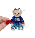 USA Bear 4th July Holiday Sequin Patch - Small