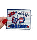 Red White Brews 4th of July Sequin Patch - Small