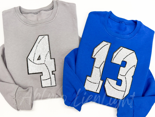 Sequin Volleyball Number Game Day Sweatshirt
