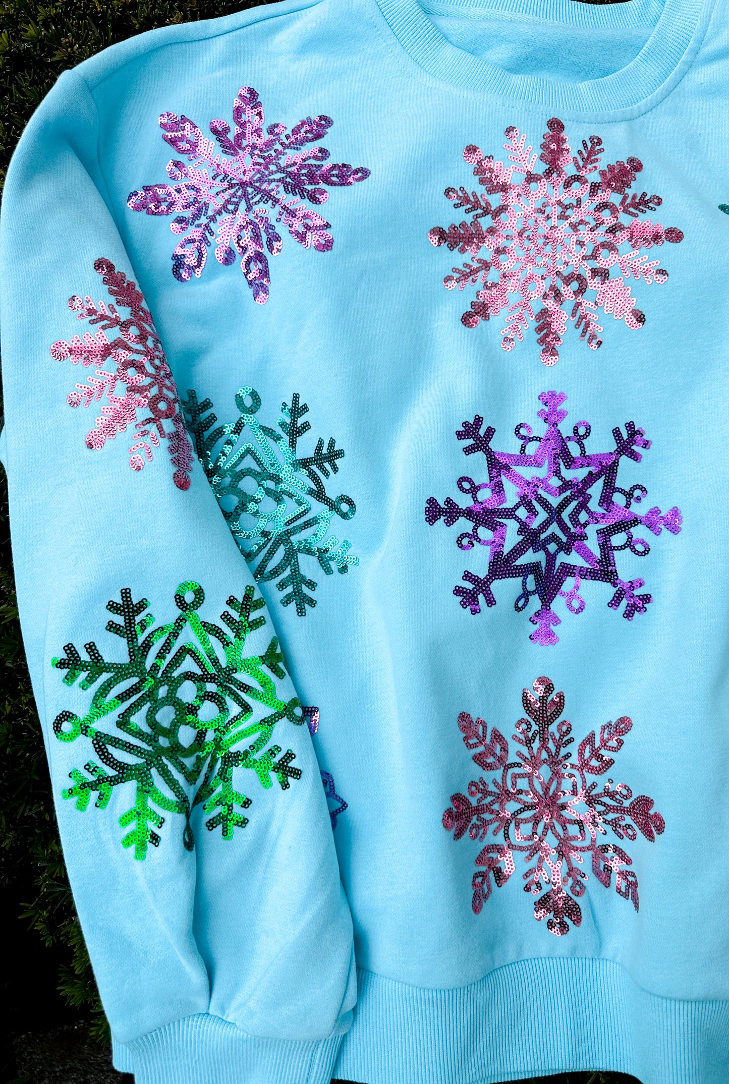 Snowflakes Sparkly Sequin Sweatshirt