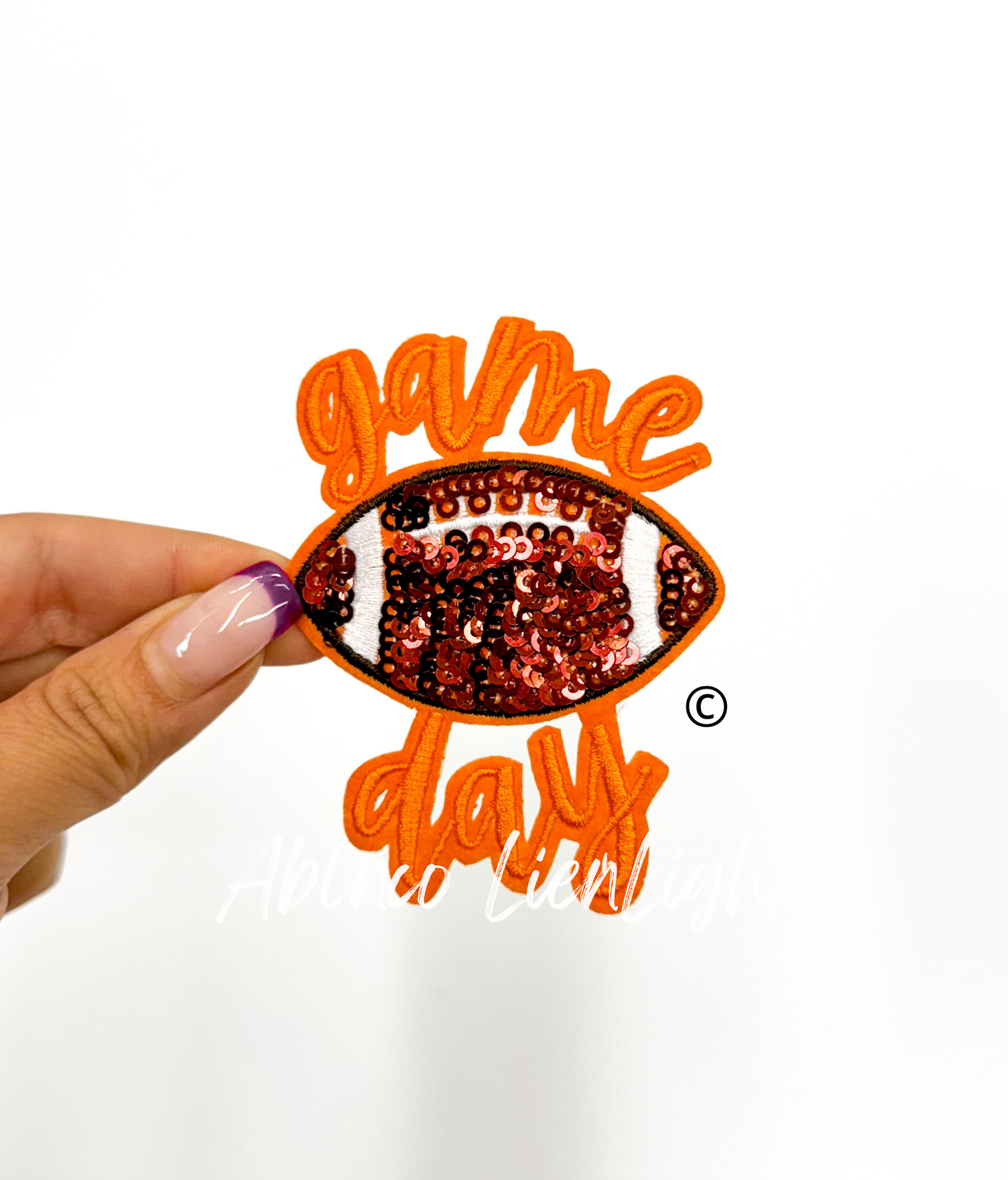 3” Football Game Day Sequins Embroidery Patch