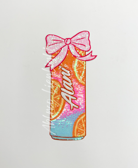 Large Alani Orange Energy Drink Sequin Patch