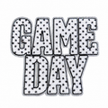 Black Polka Dots Game Day Sequin Patch - Large
