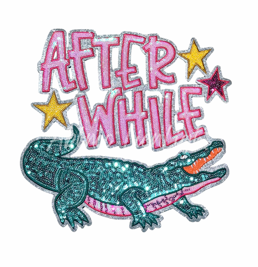 After While Crocodile Summer Sequin Patch - Large