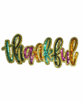 Colorful Thankful Thanksgiving Fall Sequin Patch - Large
