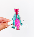 Trio Fishing Catch Pink Sequin Patch